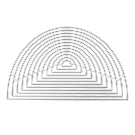 Nest of semicircle metal cutting dies set for card making and papercraft projects