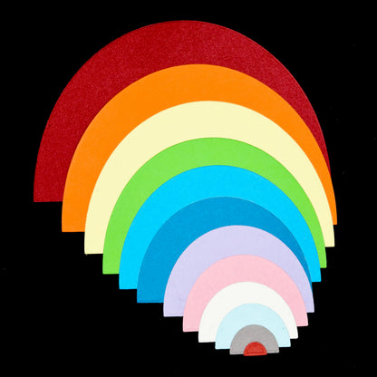 Rainbow semicircle die cut shapes for handmade cards and layered designs