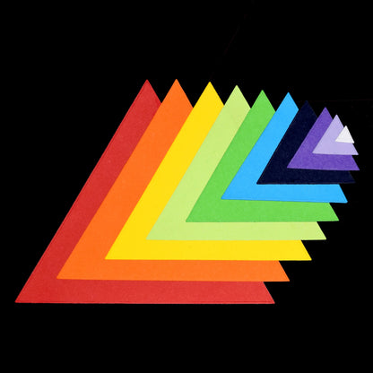 Nest of triangle metal cutting dies creating layered triangle shapes for card making and papercraft