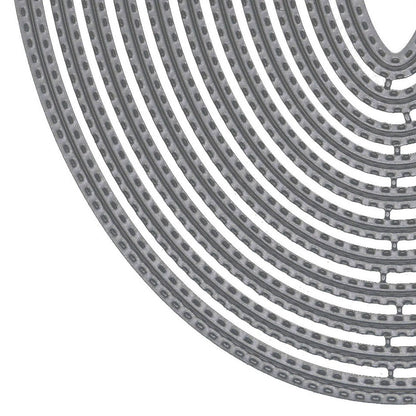 Close-up detail of the double stitched cutting edge on the large oval nesting metal cutting die set.