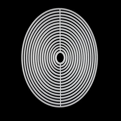 Oval nesting metal cutting dies set on black background