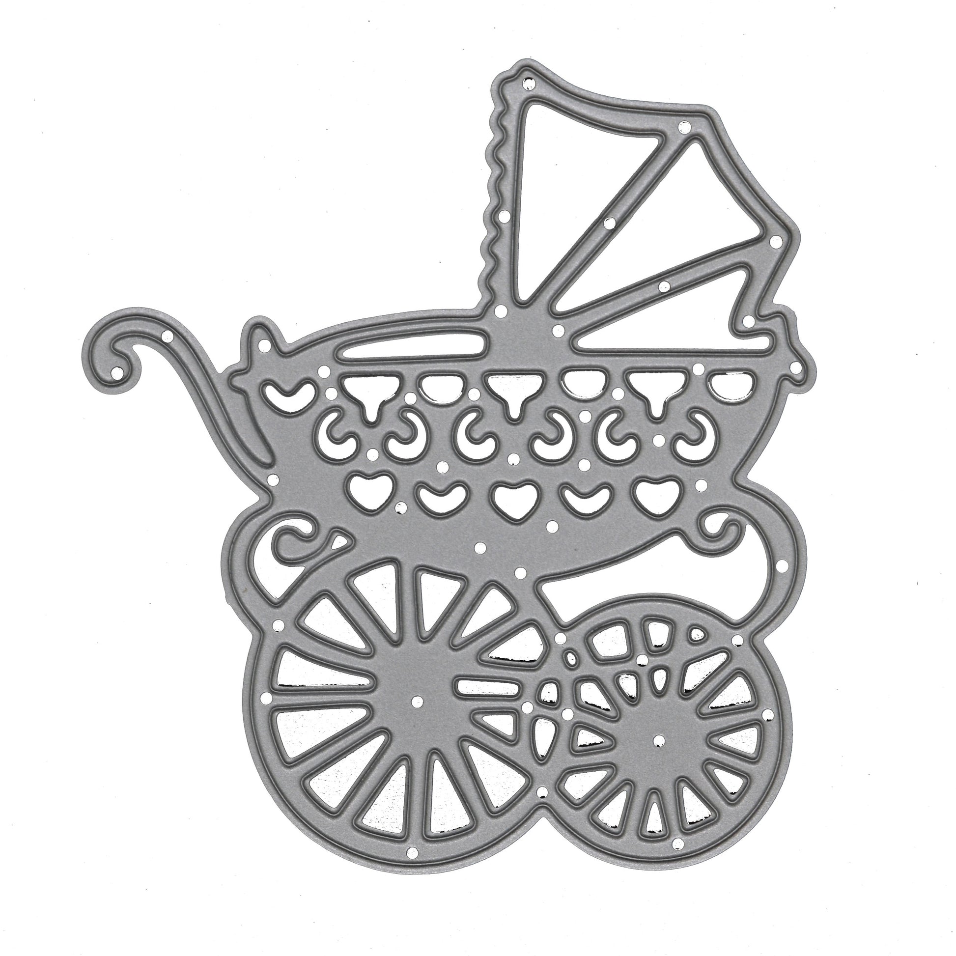 Decorative baby pram metal cutting die for new baby cards and papercraft projects