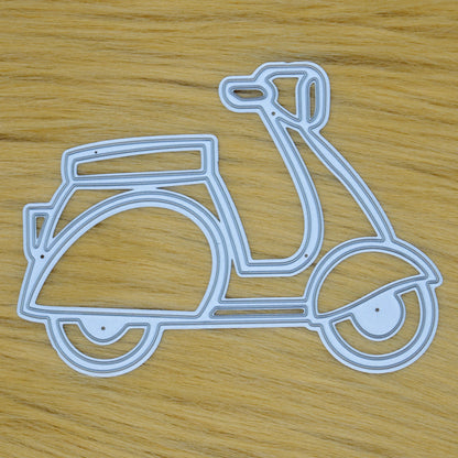 Retro scooter metal cutting die for handmade cards and craft projects