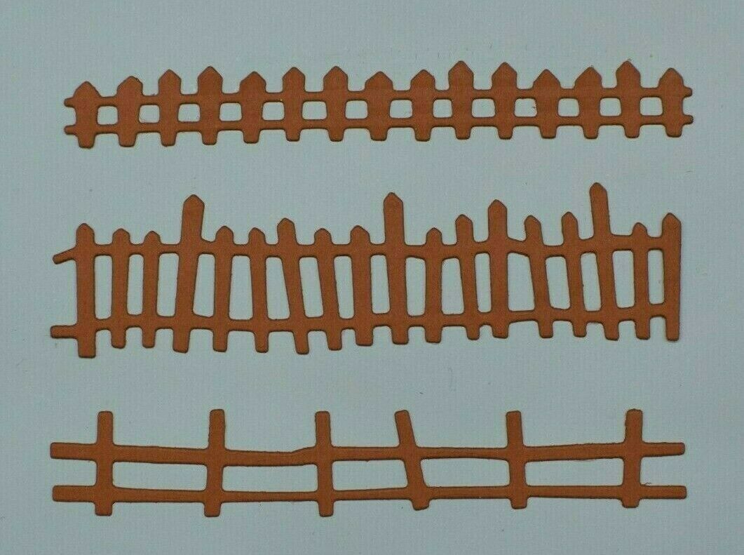 3 Picket Fence Metal Cutting Dies – Garden Border Craft Set