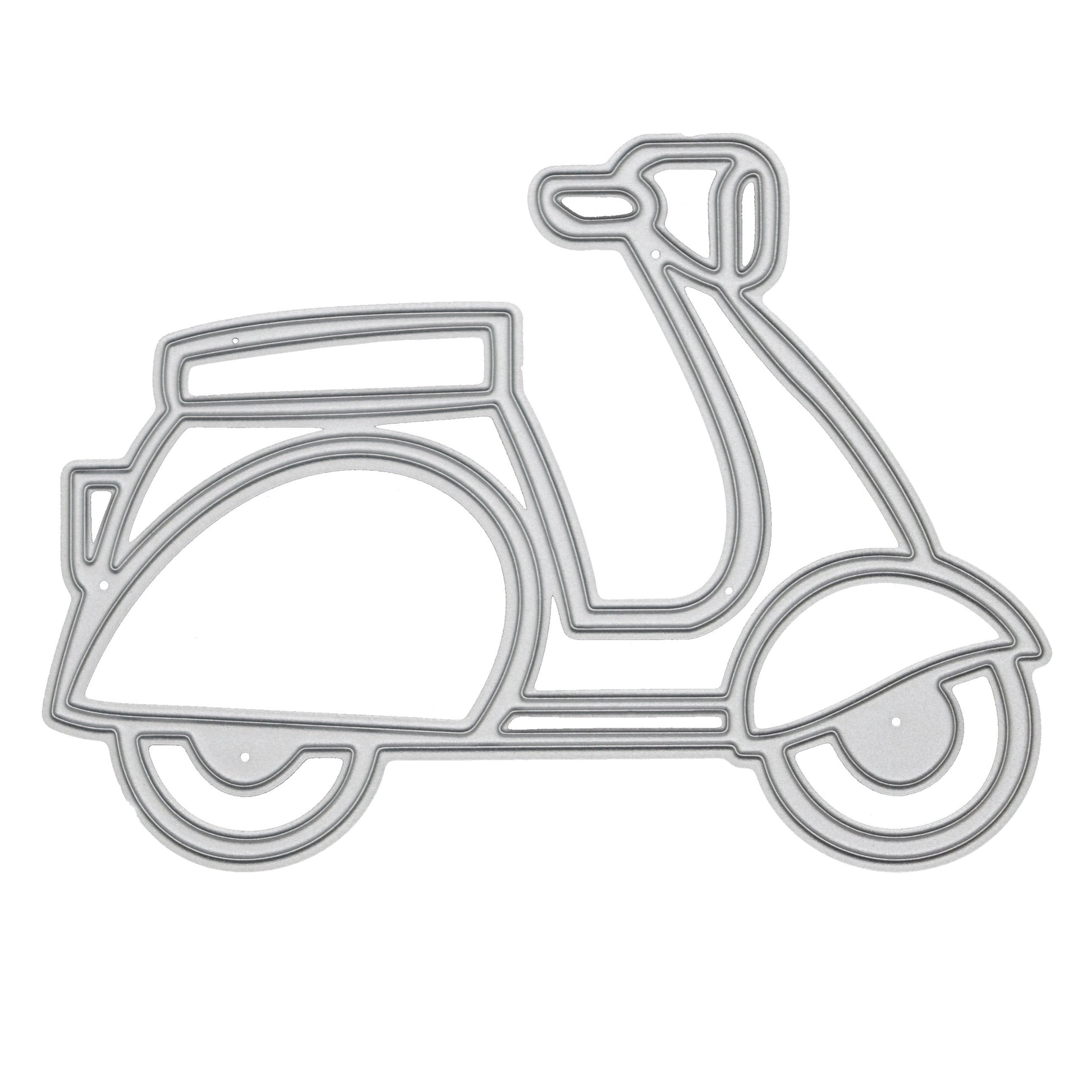 Scooter metal cutting die for vehicle themed card making and papercraft