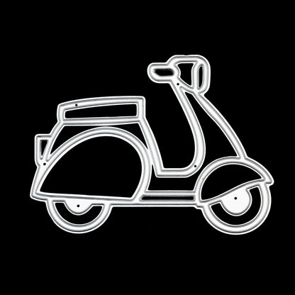 Scooter metal cutting die detailed design for papercraft and card making