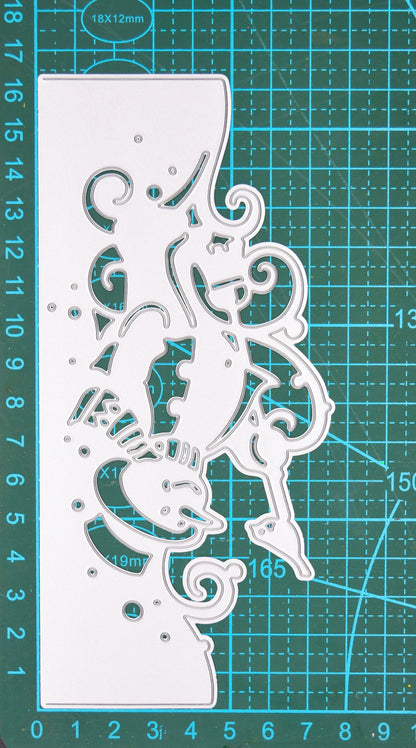 Snowman Border Metal Cutting Die – Christmas Card Making Craft Die
