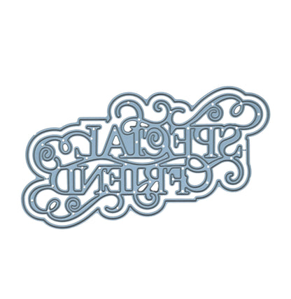 Two-piece Special Friend metal cutting die set with an ornate sentiment design and coordinating outline layer for card making.