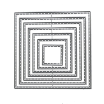 Square stitched frame metal cutting dies set