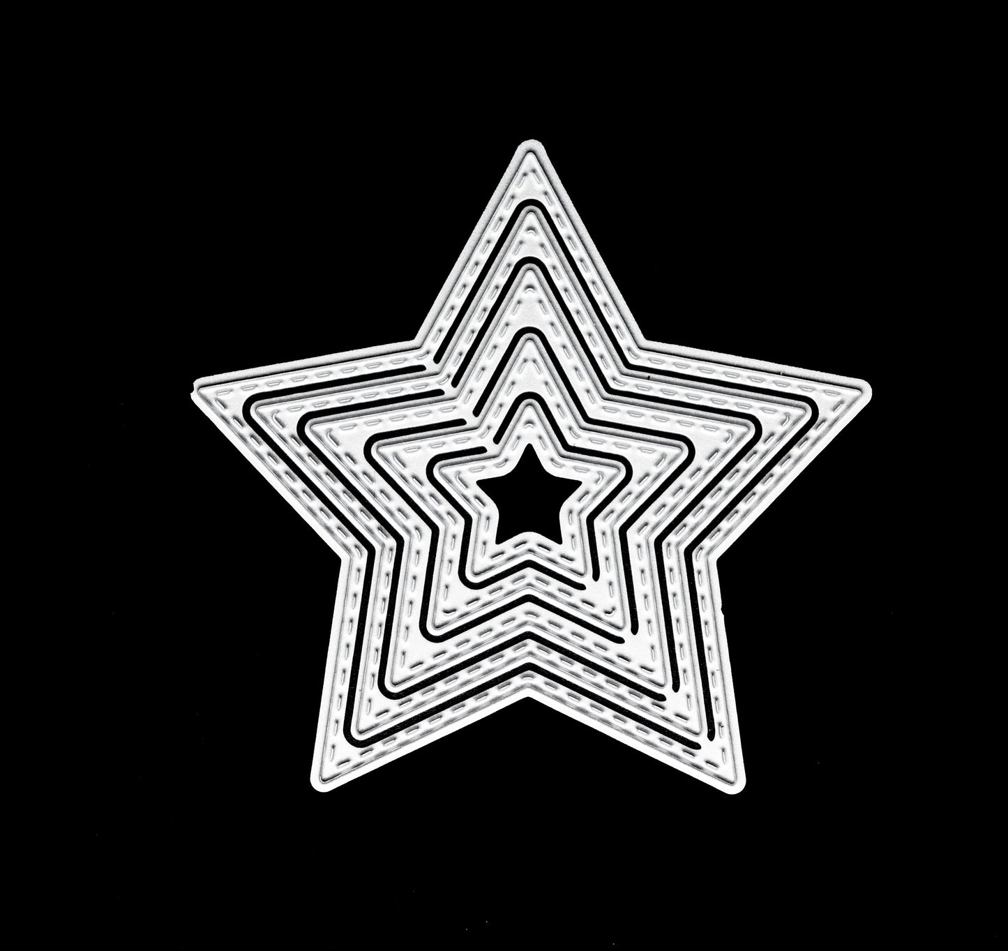 Full set of stitched star nesting metal cutting dies for papercraft and scrapbooking