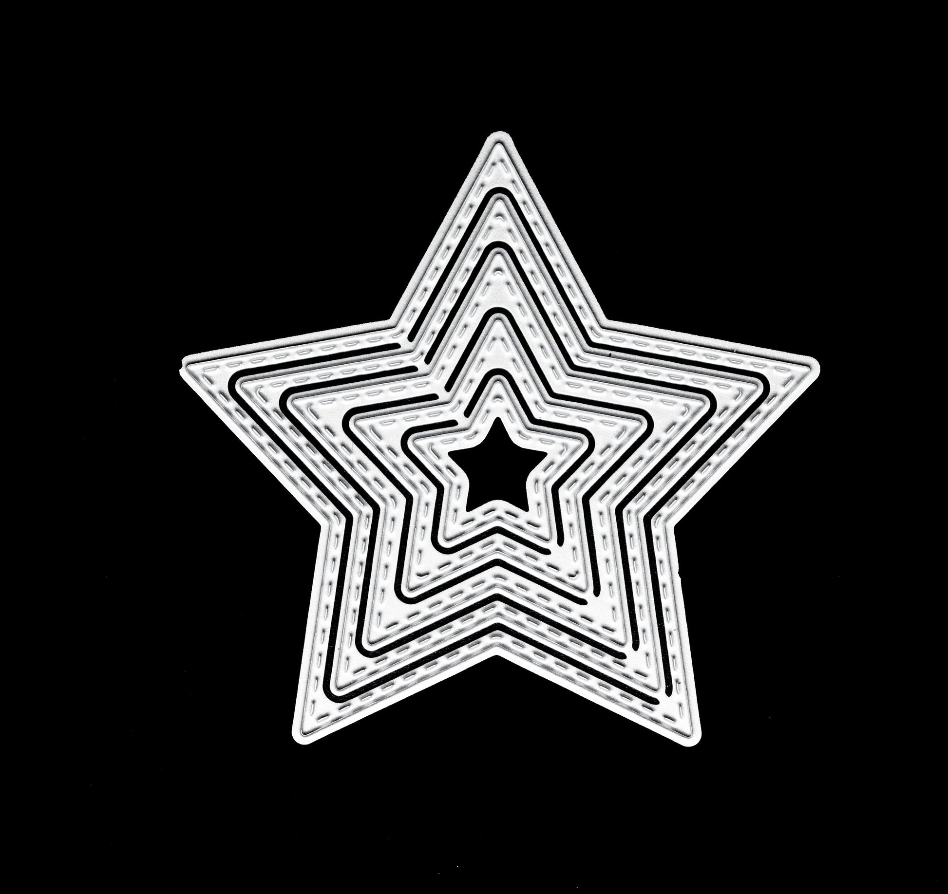 Full set of stitched star nesting metal cutting dies for papercraft and scrapbooking