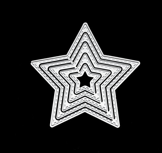 Full set of stitched star nesting metal cutting dies for papercraft and scrapbooking