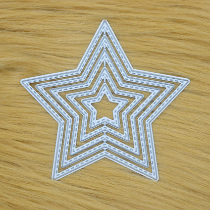 Stitched Star Nesting Dies Set – Layered Star Metal Cutting Dies
