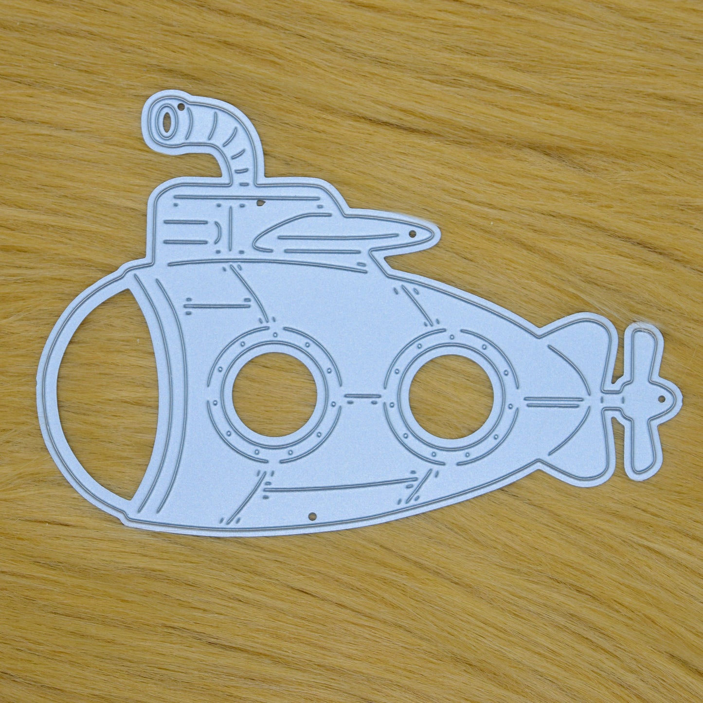 Submarine metal cutting die detail for underwater themed card making projects