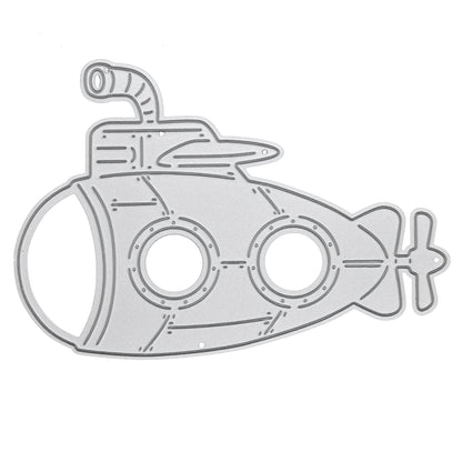 Submarine metal cutting die for underwater themed card making and papercrafts
