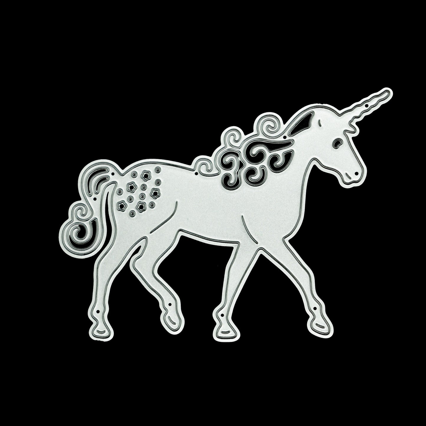 Unicorn metal cutting die for fantasy themed card making and papercraft
