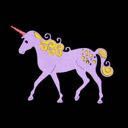 Unicorn metal cutting die creating a cute fantasy unicorn design for card making