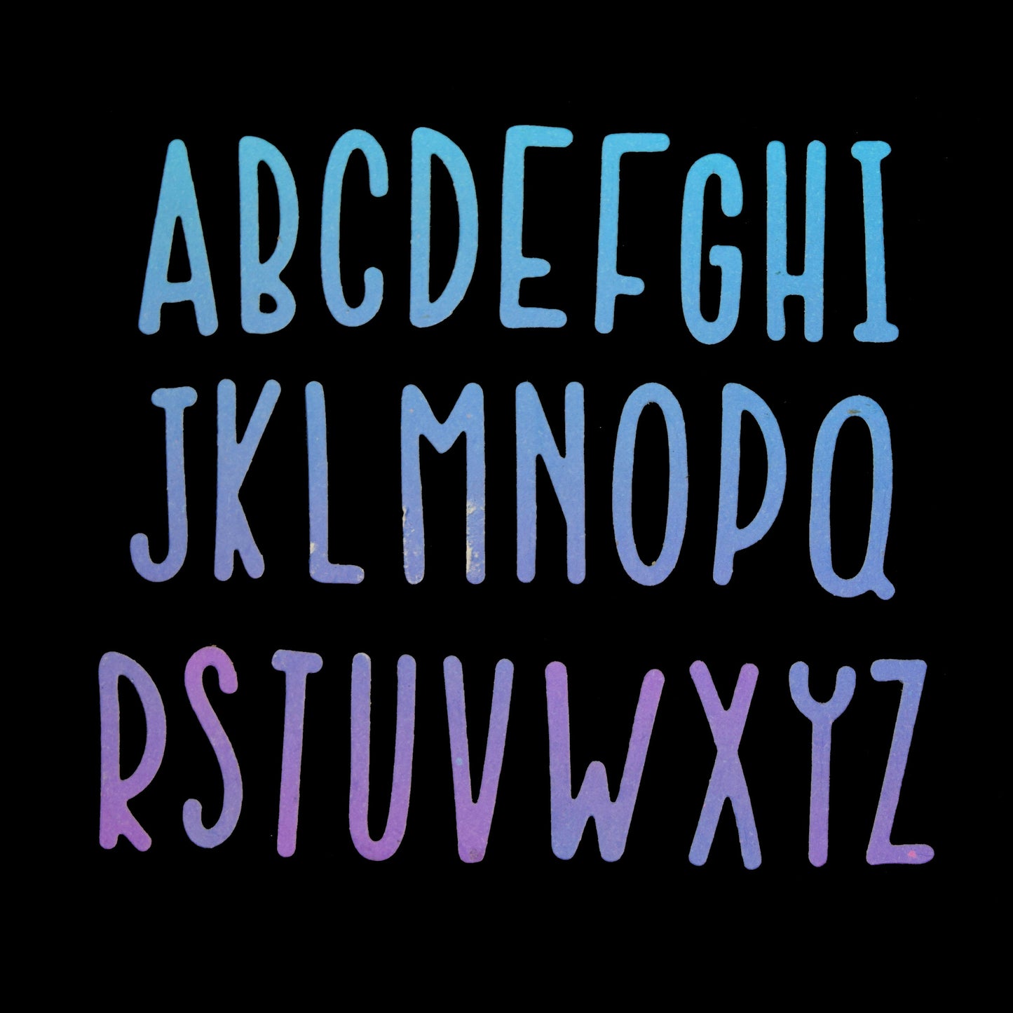 Finished uppercase alphabet die cut letters for scrapbooking and personalised crafts