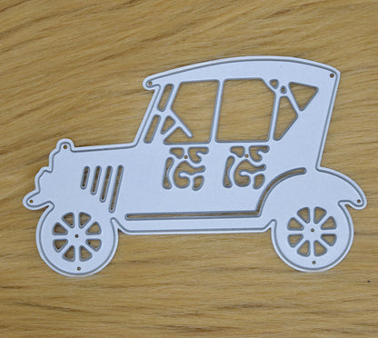 Vintage retro car metal cutting die for card making and papercraft