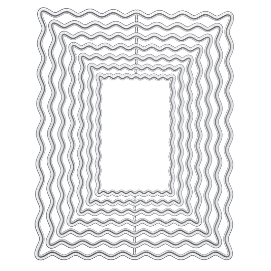 wavy rectangle nesting dies