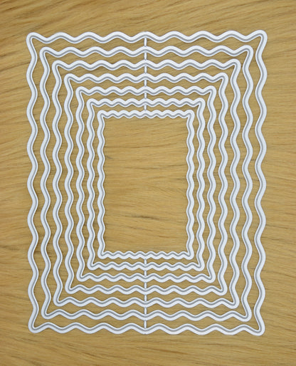 Wavy rectangle nesting dies on faux fur background