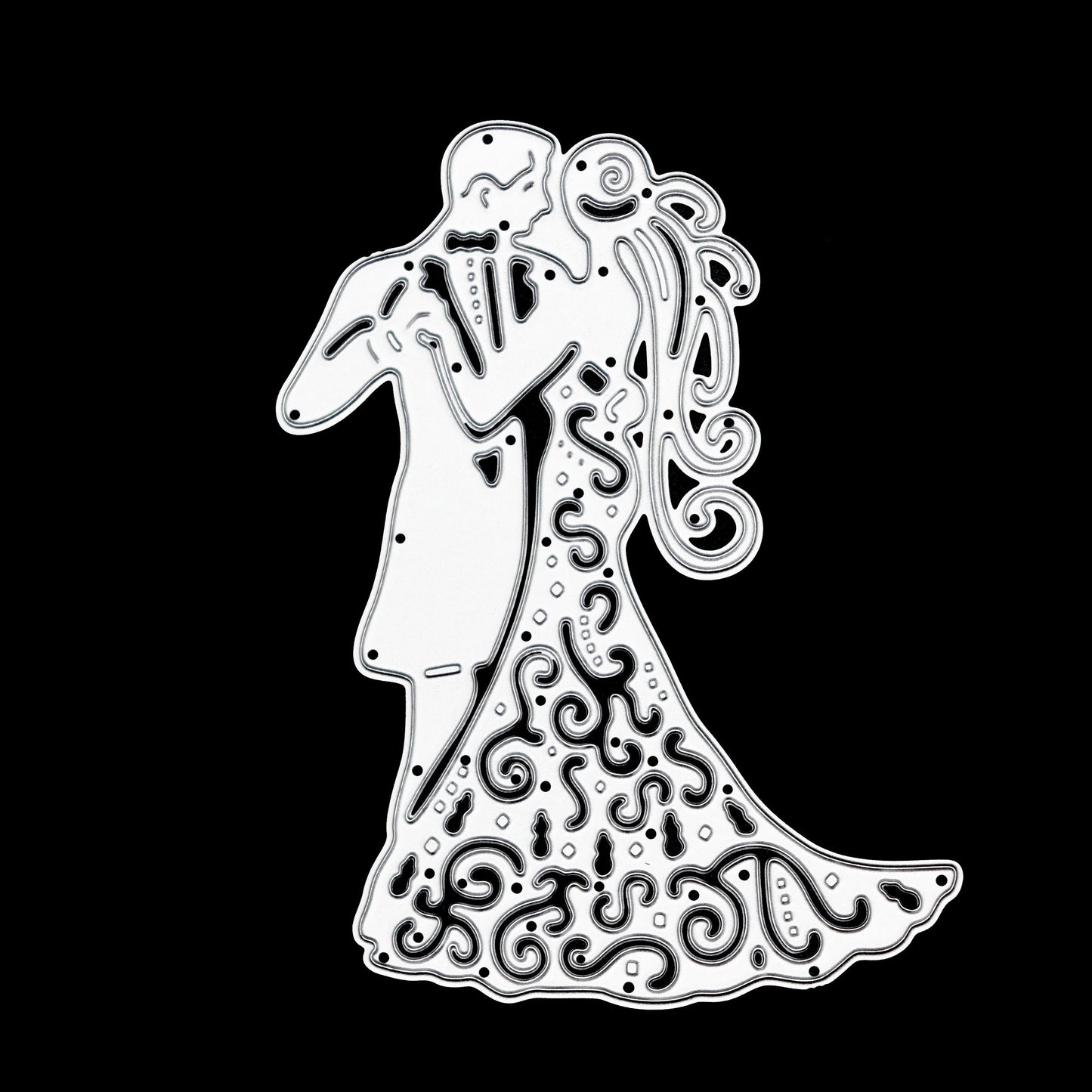 Wedding couple metal cutting die silhouette for card making