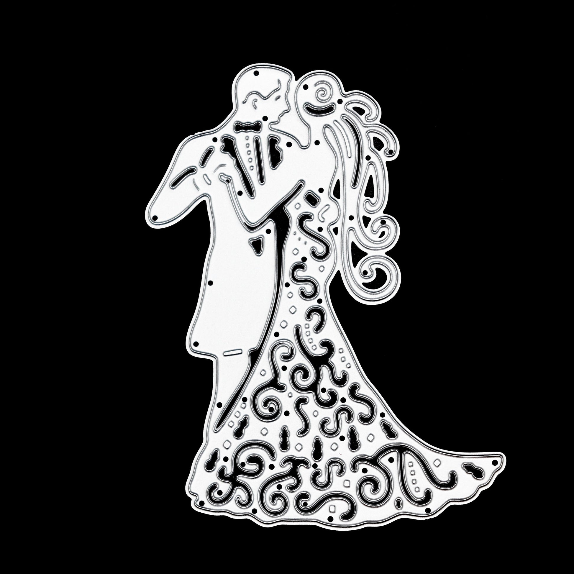 Wedding couple metal cutting die silhouette for card making