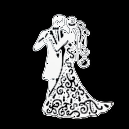 Wedding couple metal cutting die silhouette for card making