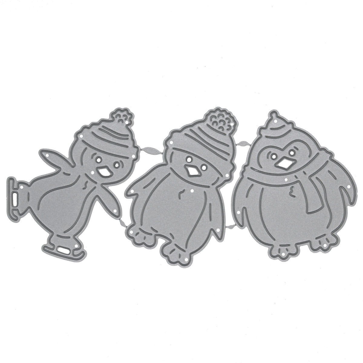 Winter penguin metal cutting dies set for handmade Christmas cards